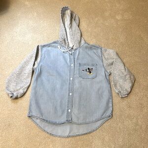 Jerry Leigh Vintage Mickey Disney denim button sweatshirt hoodie child’s…